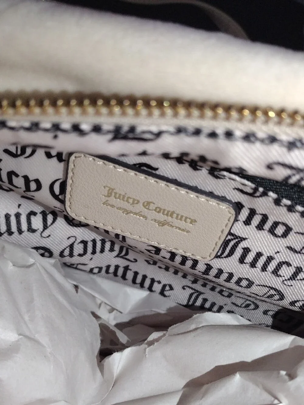Juicy Couture Cream Embroidered Logo purse with Charm